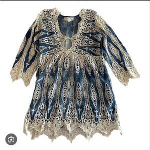 Jen's Pirate Booty Forget-me-not Blue and White Dress